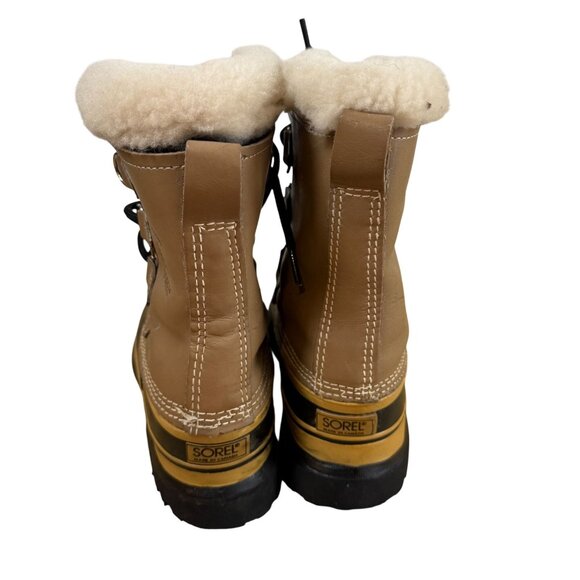 Vintage Sorel Caribou Winter Boots Shearling Tan Waterproof Mens Size 7 Canada main image 8